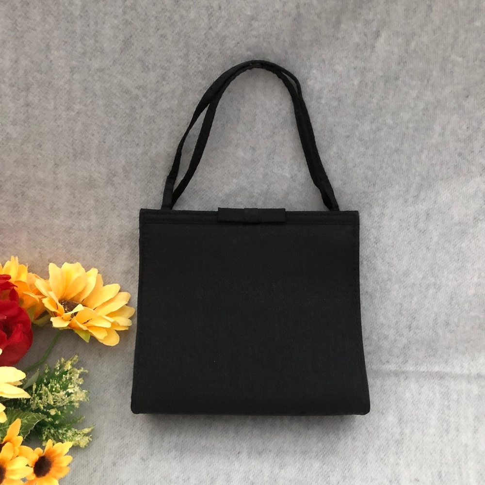 NWOT - Elegant Sparkly Black Mini Bag with Bow